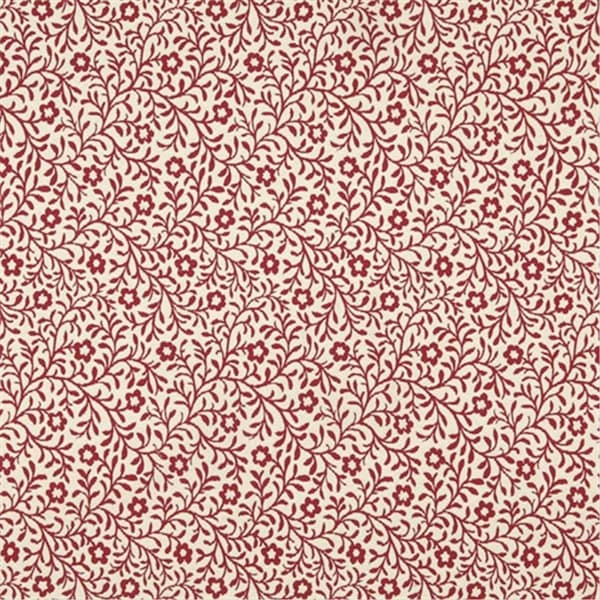 Designer Fabrics 54 in. Wide Red And Beige Floral Matelasse Reversible Upholstery Fabric F420 - main